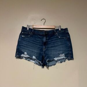 Aerie Women's Size XL Dark Blue Cut Off Elastic Waist Shorts Summer Beach